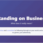standing on business meaning